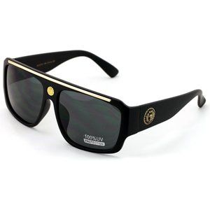 Lion Head Flat Top Hip Hop Rapper Retro Bold Sunglasses